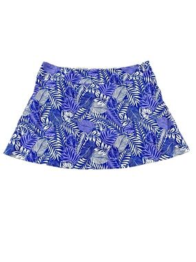 Coolibar Sandbar Tropical Leaf Pattern Swim Skort UPF 50+ - Sz XXL